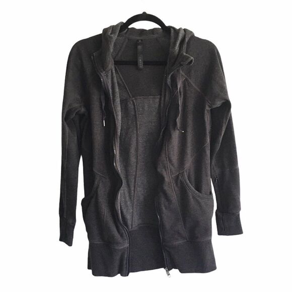 90 Degree by Reflex Front Zip Hooded Long Sleeve Sweatshirt Jacket Grey S - Picture 4 of 6